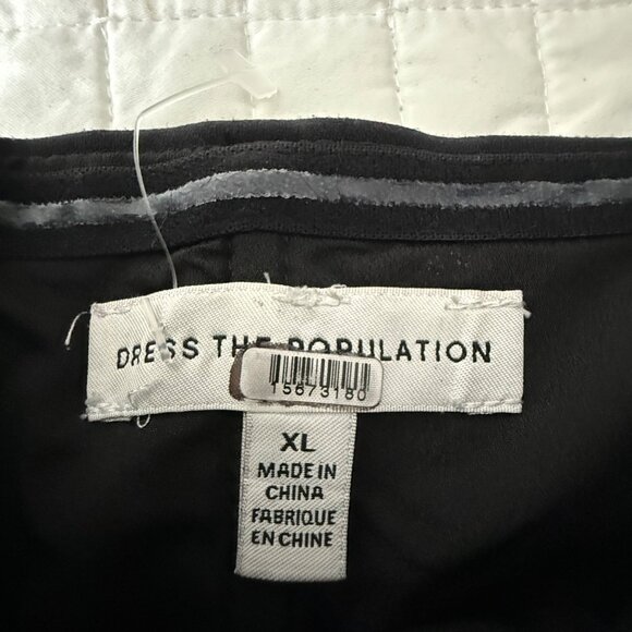 Dress The Population Sequin Floral Lace Fernanda Gown Strapless Burgundy, XL - Picture 5 of 11